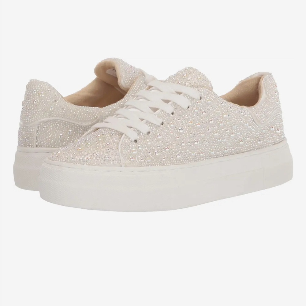Sidney Betsey Johnson White Pearl Sneakers